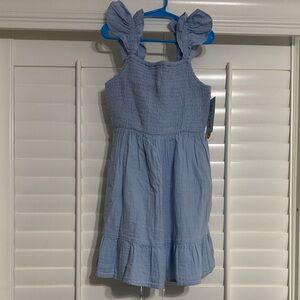 Cat & Jack Light Blue Smocked Ruffle Strap Dress